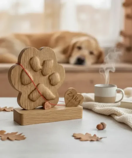 Personalizirana drvena uspomena na psa izrađena prema fotografiji &scaron;ape