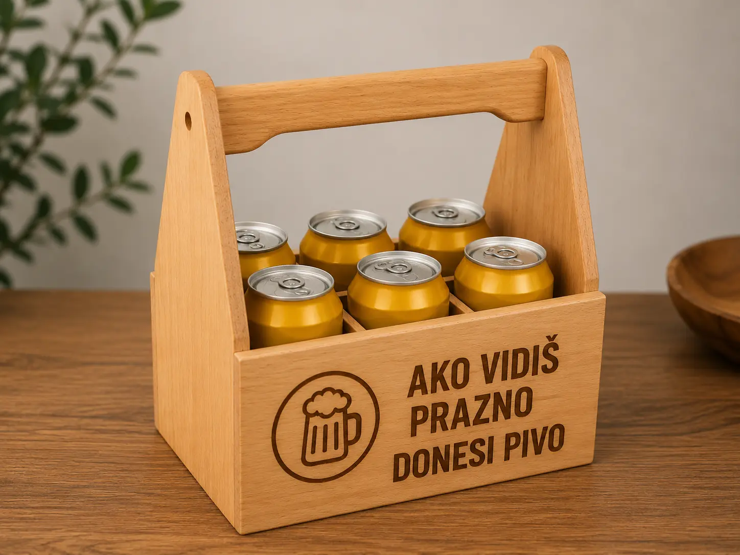 Personalizirana drvena gajba za pivo poklon za kuma